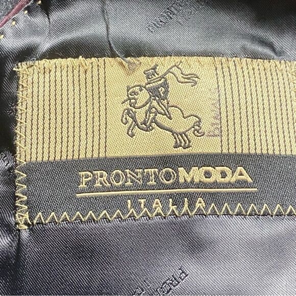 Pronto Moda Black Cashmere Blend Trench Coat Size 42R - Picture 6 of 16